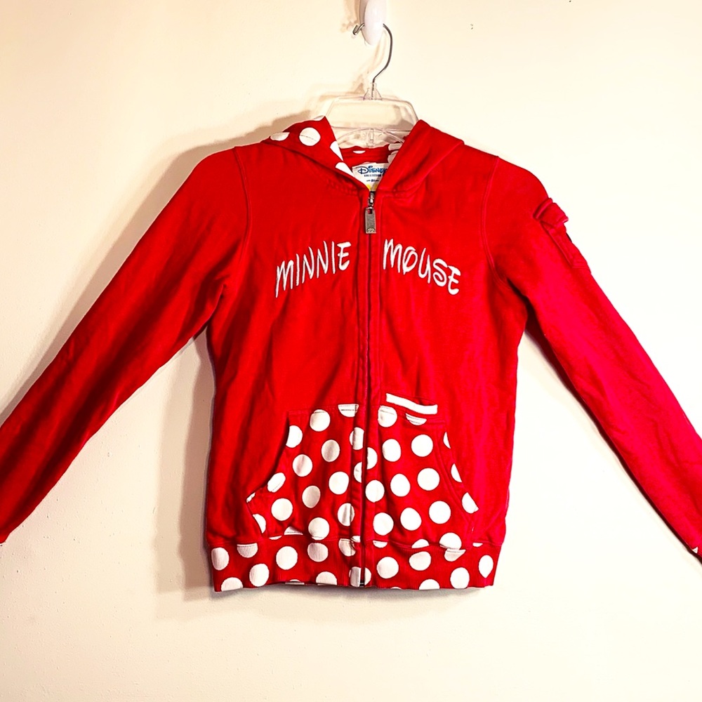 Disney Minnie Mouse Girls hood jacket pockets red